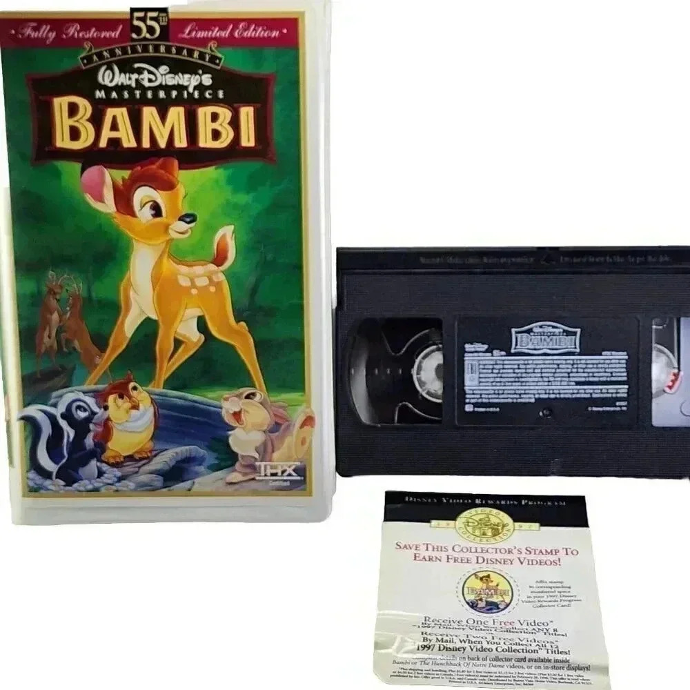 Disney's Bambi VHS 1997 Collecters Stamp 55th Anniversary Masterpiece Edition